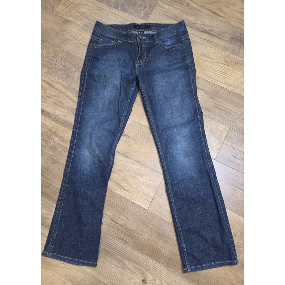 Calvin Klein Women Jeans 10 Lean Bootcut Dark Wash Blue Denim J50